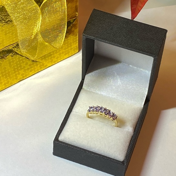 Clyde Duneier Tanzanite 14K Yellow Gold Band Ring - Picture 9 of 12